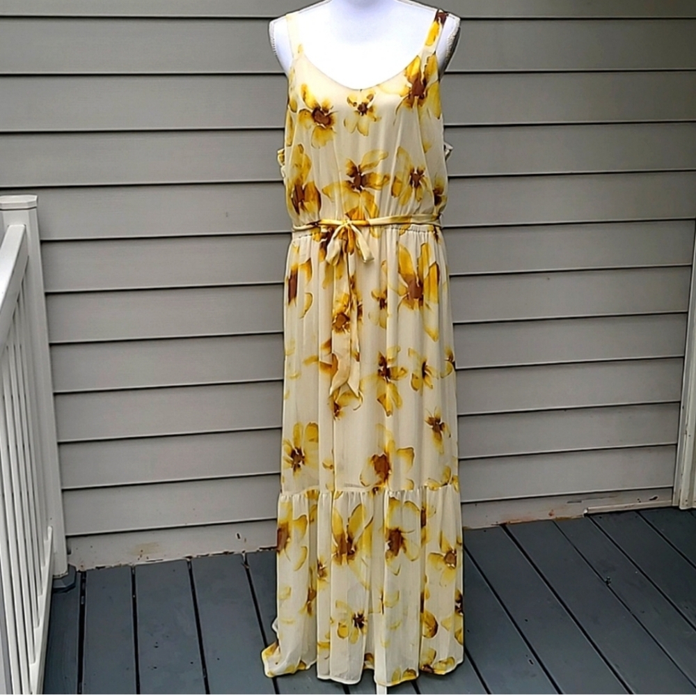 Simply Vera by Vera Wang Dress Floral Flowy Maxi Size XL